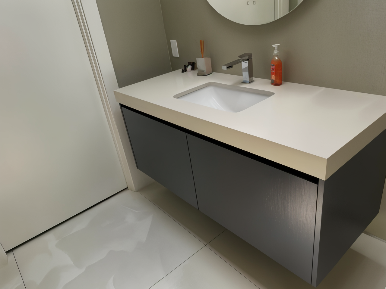 Painted bath vanity